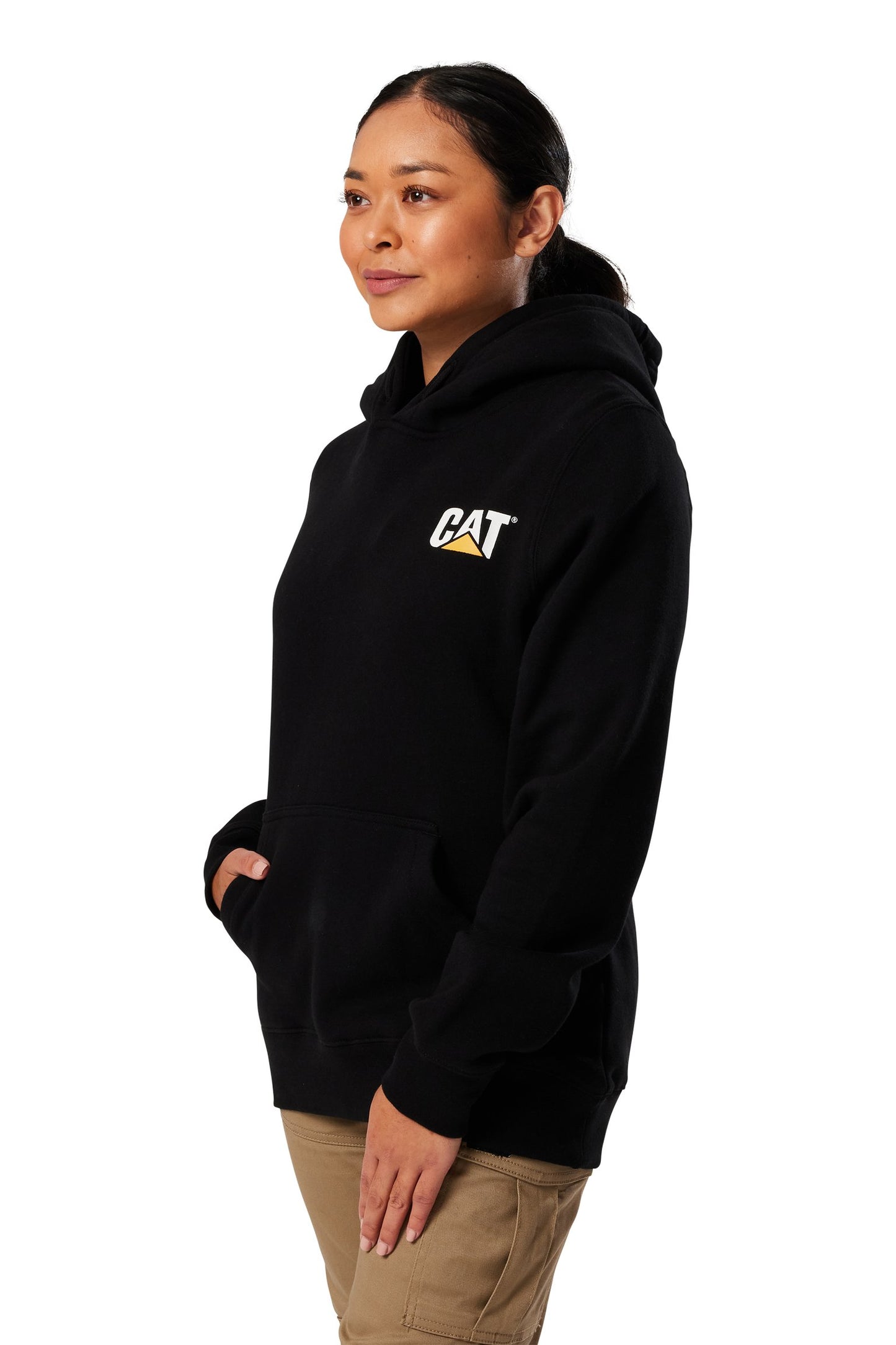 CAT - Womens Trademark Banner Pullover Hoodie (Black)