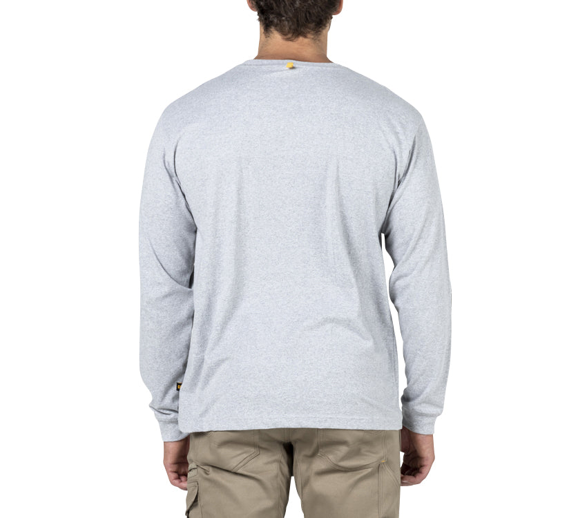 CAT - Trademark Banner Long Sleeve Tee (Heather Grey)