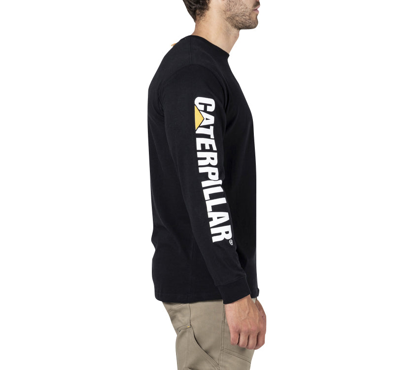 CAT - Trademark Banner Long Sleeve Tee (Black)