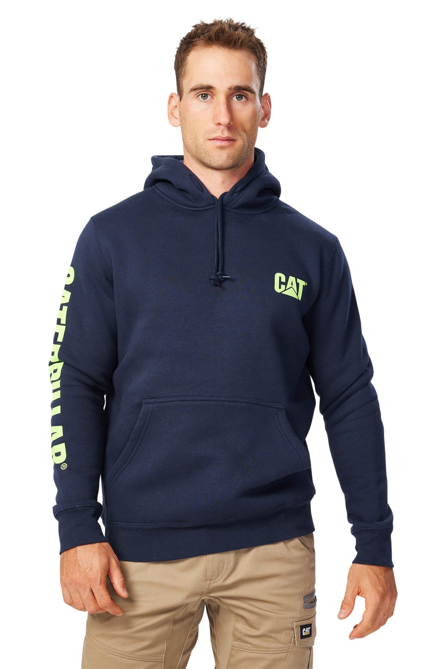 CAT - Trademark Banner Hooded Sweat (Eclipse Hi Vis Yellow)