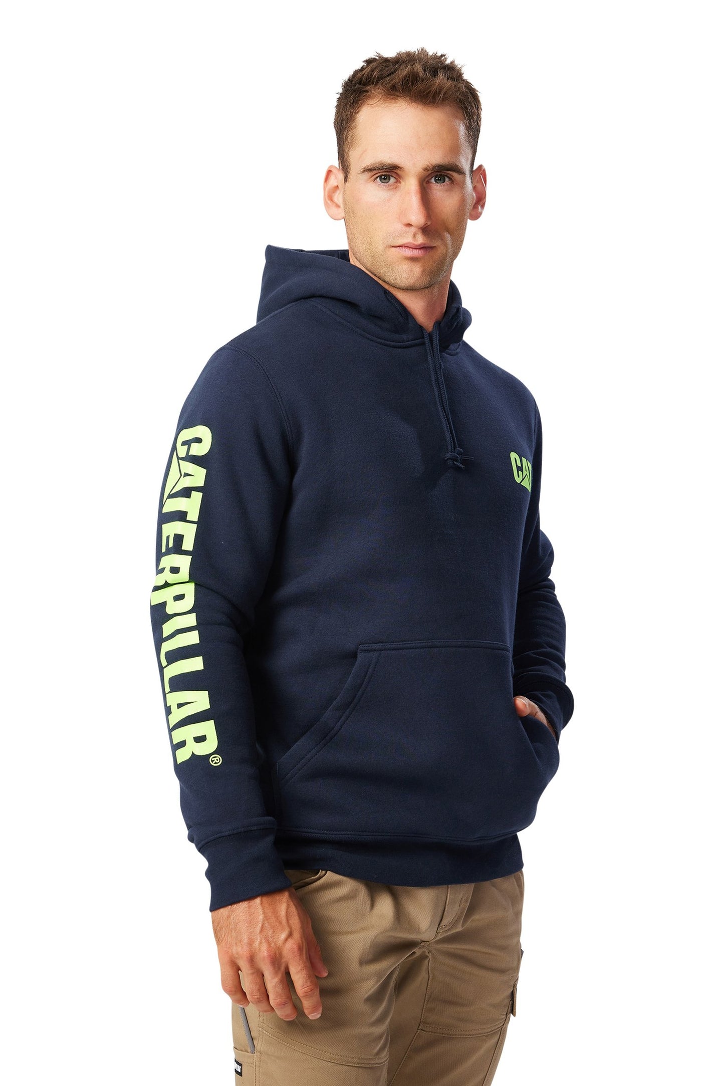 CAT - Trademark Banner Hooded Sweat (Eclipse Hi Vis Yellow)