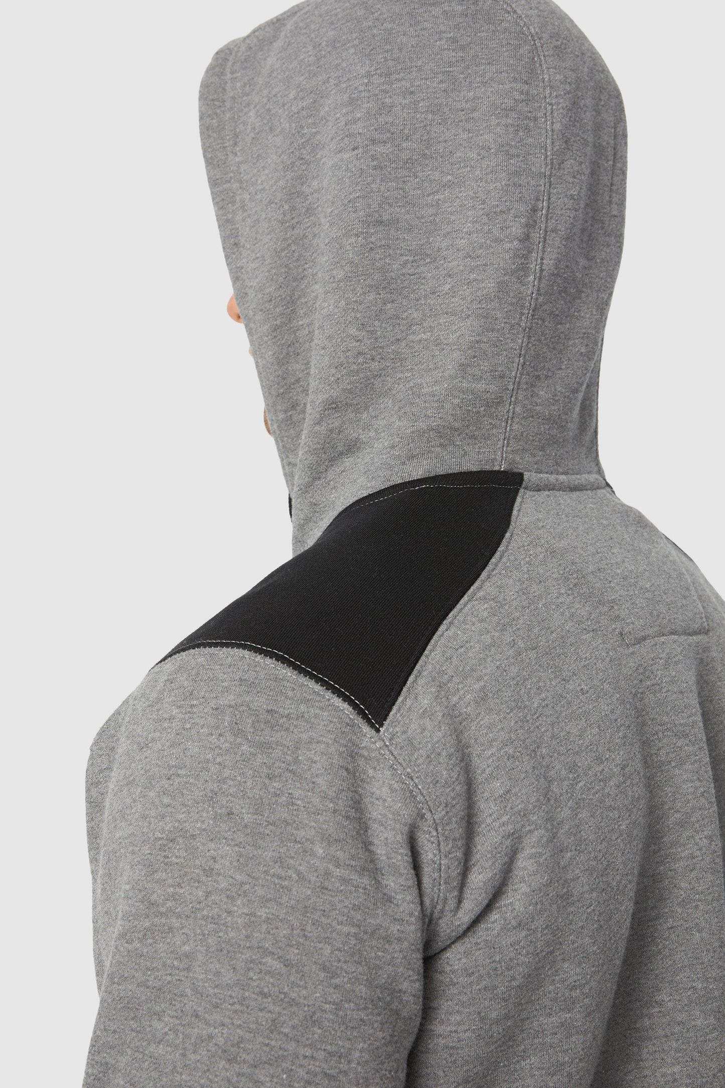 CAT - Logo Panel Hooded Sweatshirt (Dark Heather Grey)