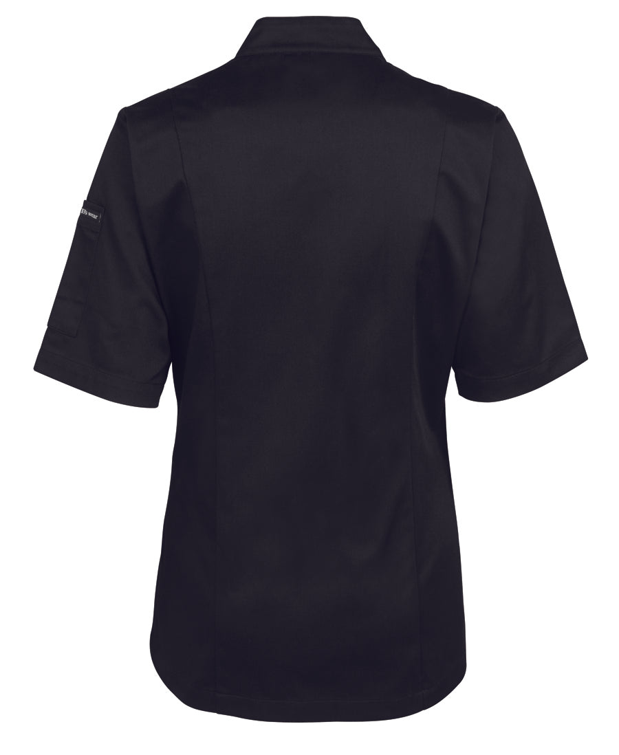 JBs - Ladies Short Sleeve Chefs Jacket (Black)
