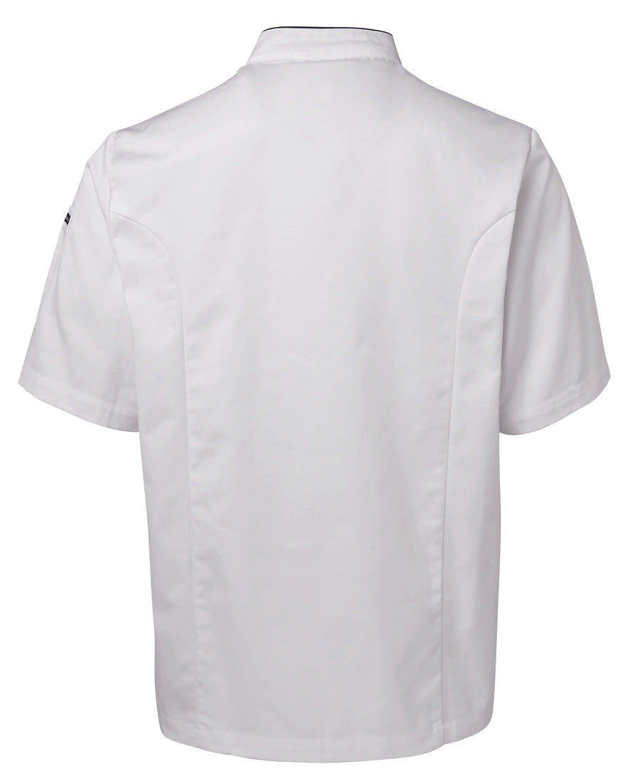 JBs - Short Sleeve Chefs Jackets (White/Black Piping)