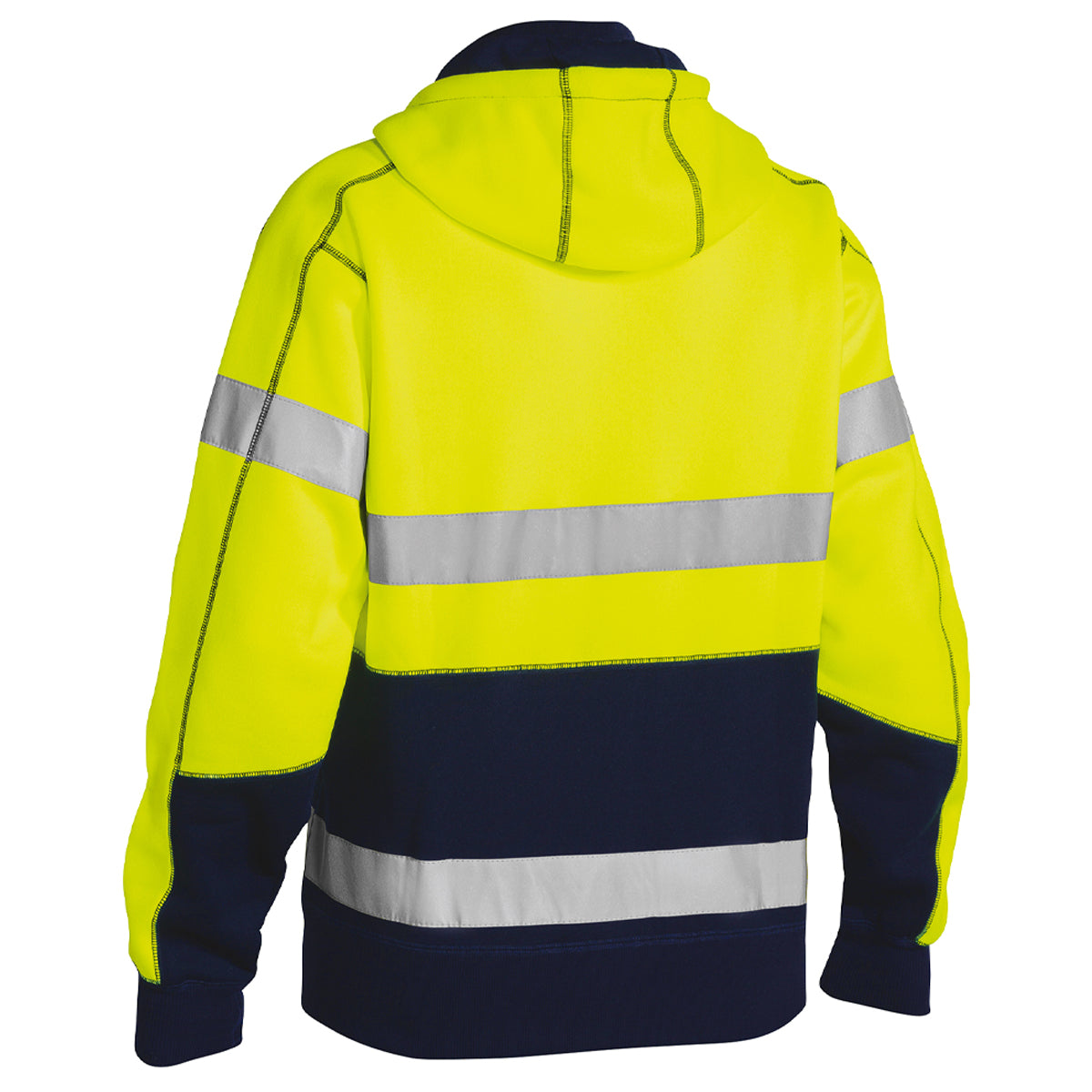 Bisley - Taped Hi Vis Fleece Hoodie (Yellow/Navy)