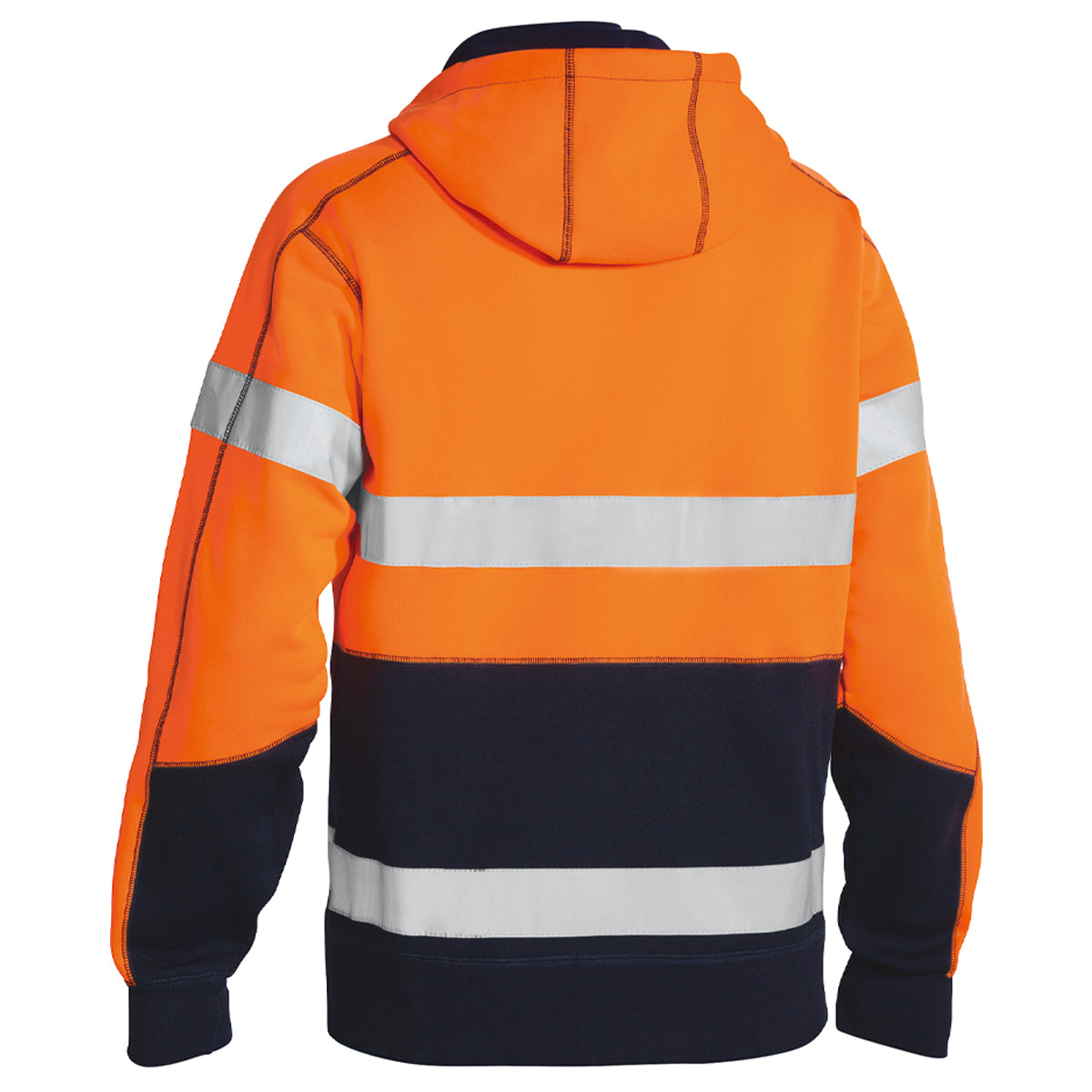 Bisley - Taped Hi Vis Fleece Hoodie (Orange/Navy)