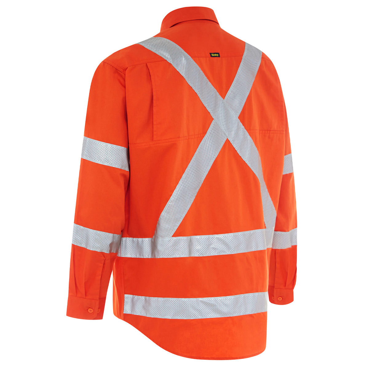 Bisley - X Taped Biomotion Hi Vis Cool Lightweight Drill L/S Shirt (Orange)
