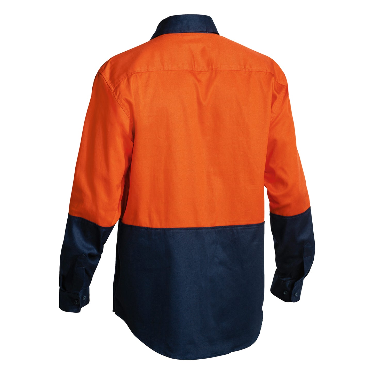 Bisley - Hi Vis Drill Long Sleeve Shirt (Orange/Navy)