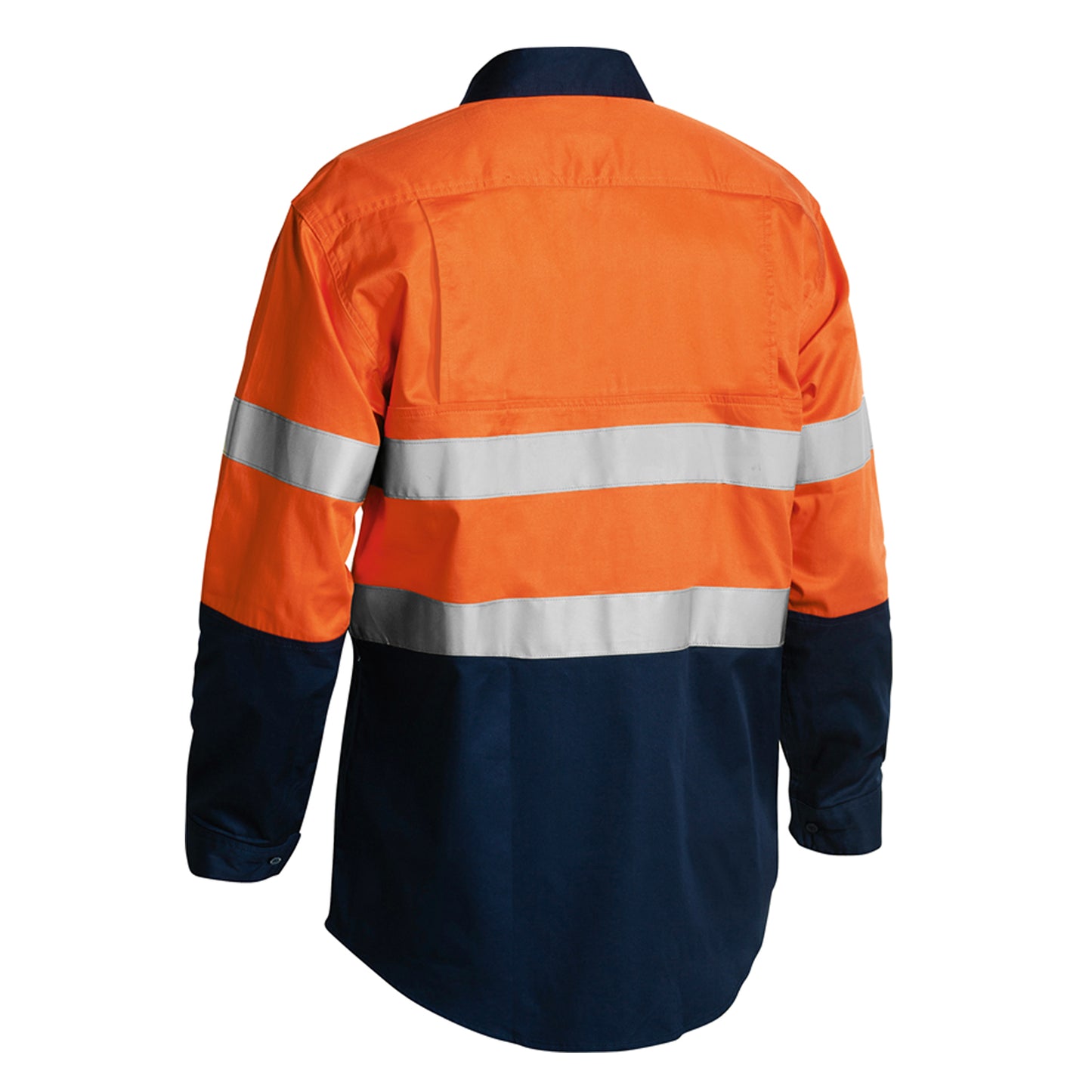 Bisley - Taped Hi Vis Cool Lightweight Long Sleeve Shirt (Orange/Navy)