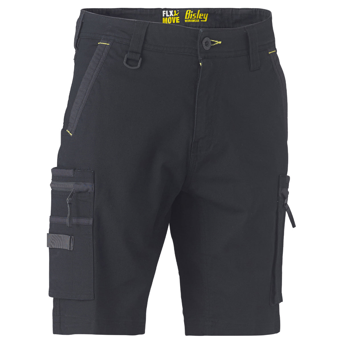 Bisley - Flex & Move Stretch Utility Zip Cargo Short (Black)