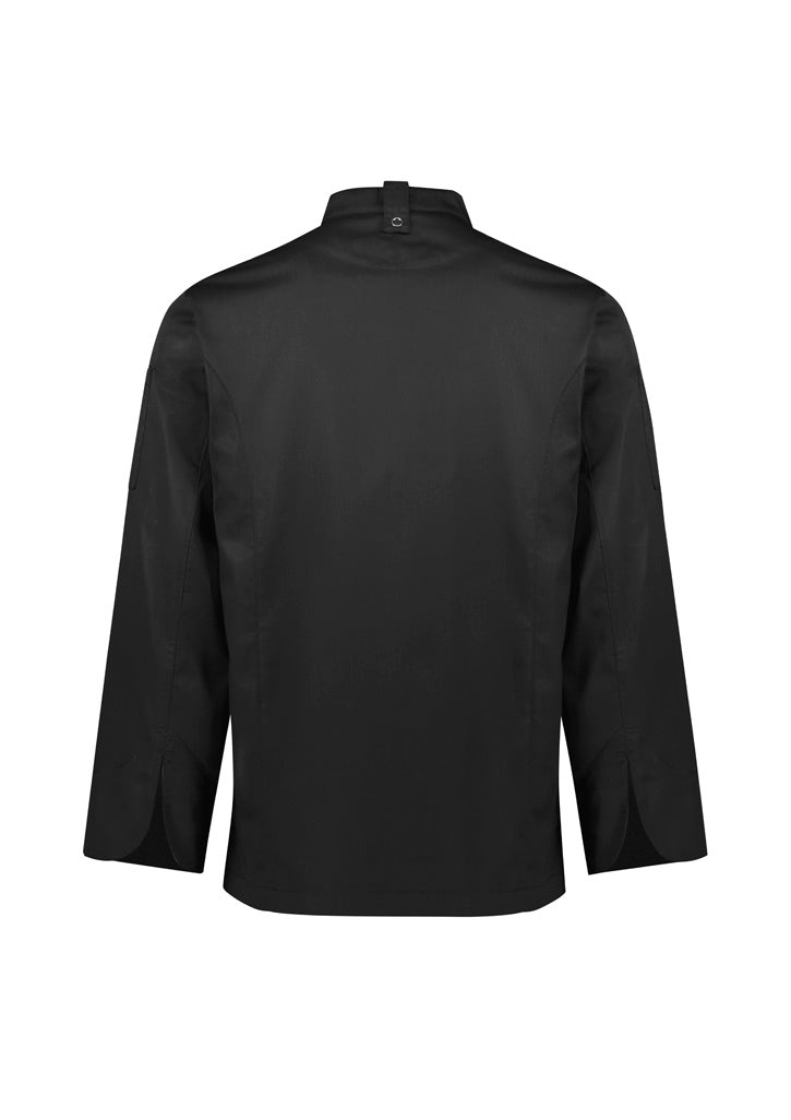 Biz Collection - Mens Alfresco Long Sleeve Chef Jacket (Black)