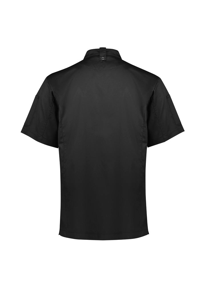 Biz Collection - Mens Alfresco Short Sleeve Chef Jacket (Black)