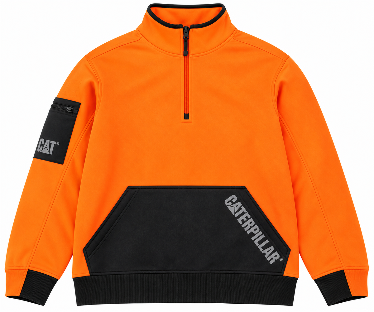 CAT - Impact Quarter Zip Sweatshirt (Hi Vis Orange)