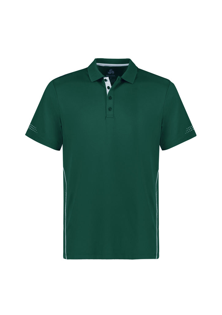 Biz Collection - Mens Balance Short Sleeve Polo (Forest/White)