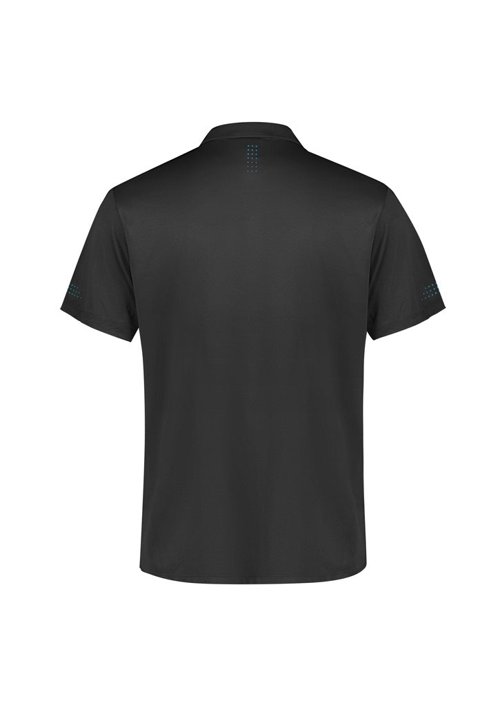 Biz Collection - Mens Balance Short Sleeve Polo (Grey/Cyan)