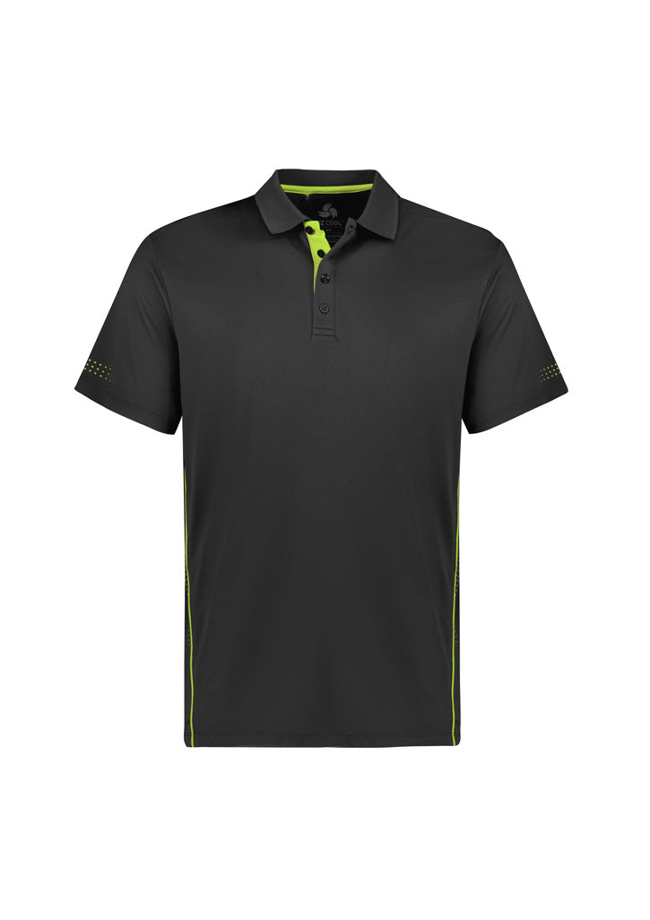 Biz Collection - Mens Balance Short Sleeve Polo (Grey/Fluoro Lime)