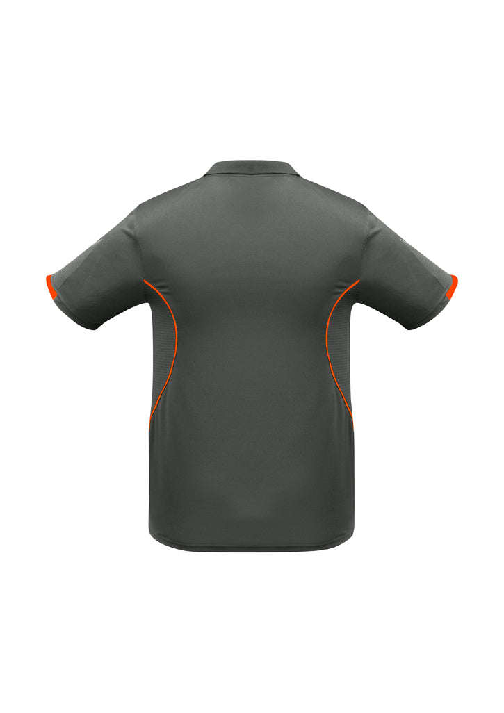 Biz Collection - Mens Razor Polo (Grey/Fluoro Orange)