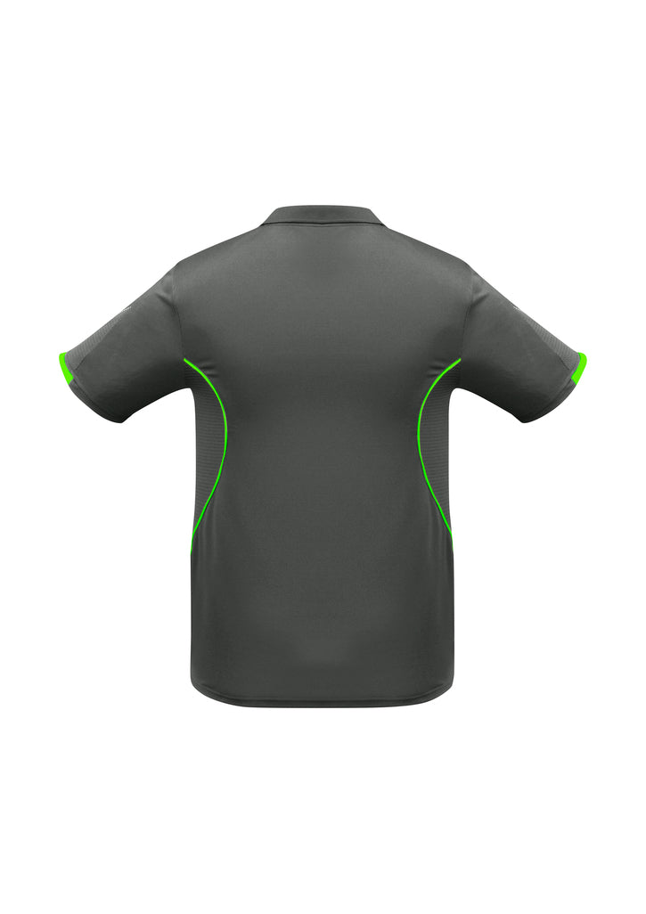 Biz Collection - Mens Razor Polo (Grey/Fluoro Lime)