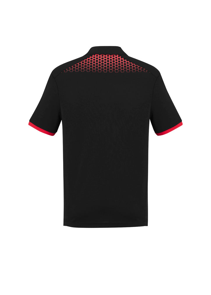 Biz Collection - Mens Galaxy Short Sleeve Polo (Black/Red)