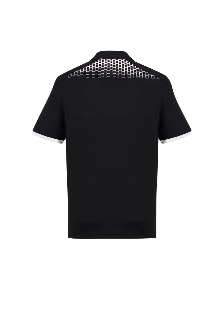Biz Collection - Mens Galaxy Short Sleeve Polo (Black/White)