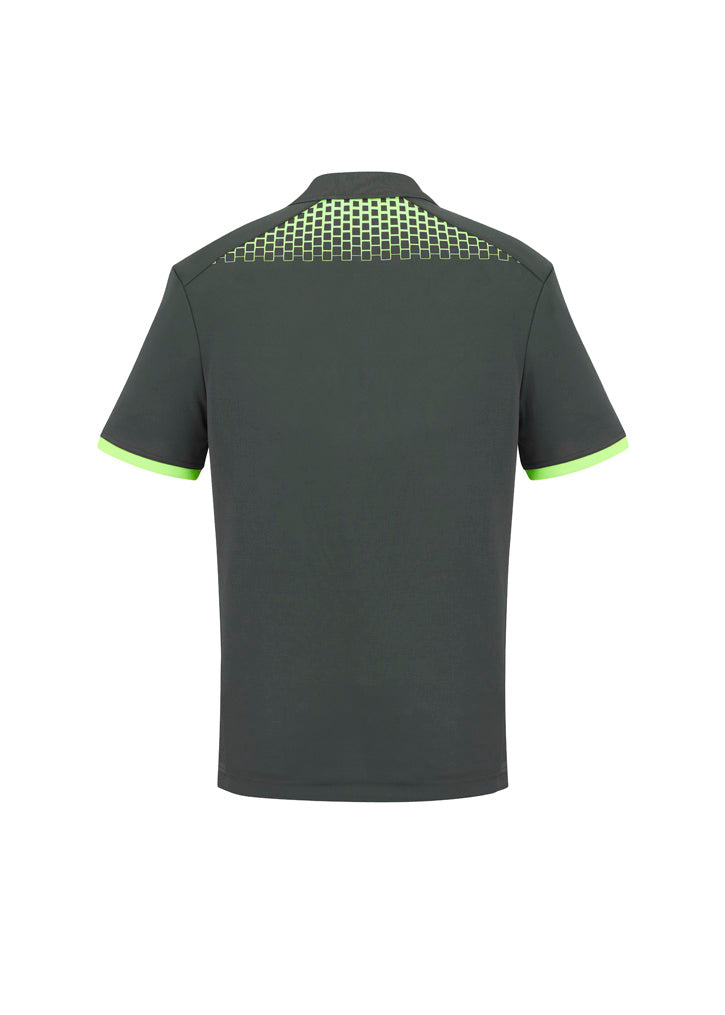 Biz Collection - Mens Galaxy Short Sleeve Polo (Grey/Fluoro Lime)