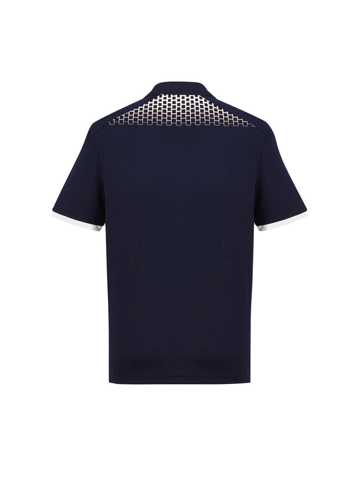 Biz Collection - Mens Galaxy Short Sleeve Polo (Navy/White)