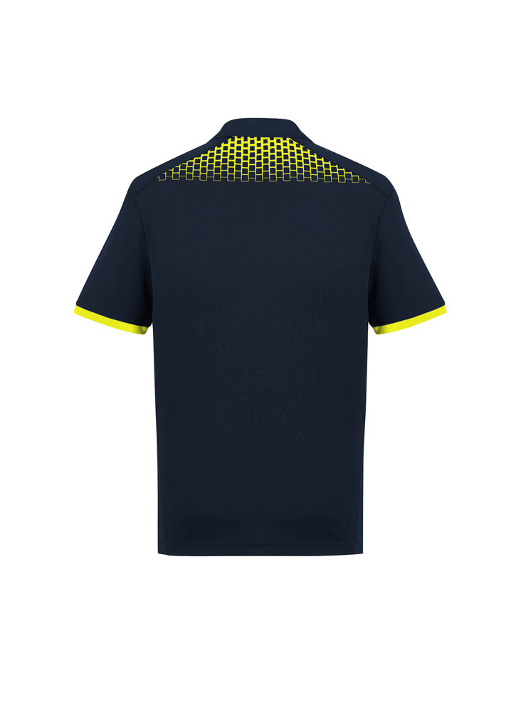 Biz Collection - Mens Galaxy Short Sleeve Polo (Navy/Fluoro Yellow)