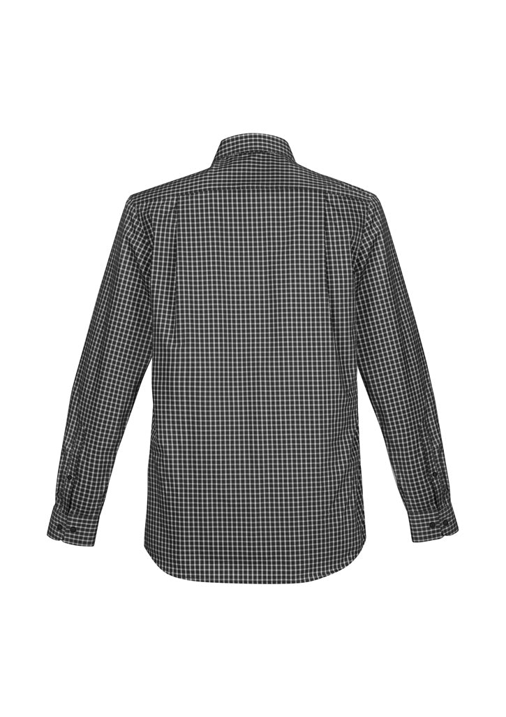 Biz Corporate - Mens Noah Long Sleeve Shirt (Black/White)