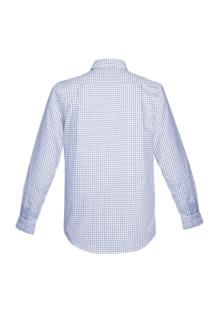 Biz Corporate - Mens Noah Long Sleeve Shirt (White/Blue)