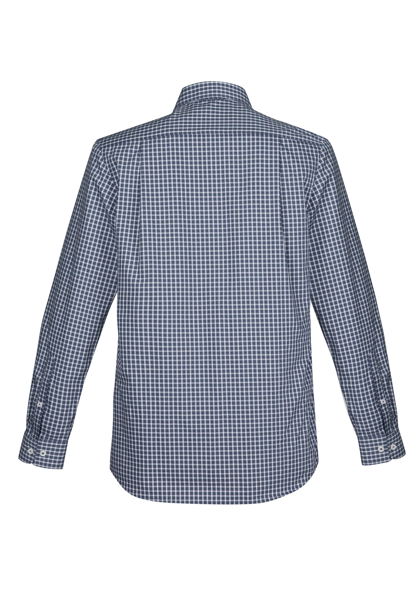 Biz Corporate - Mens Noah Long Sleeve Shirt (Storm Blue/White Check)