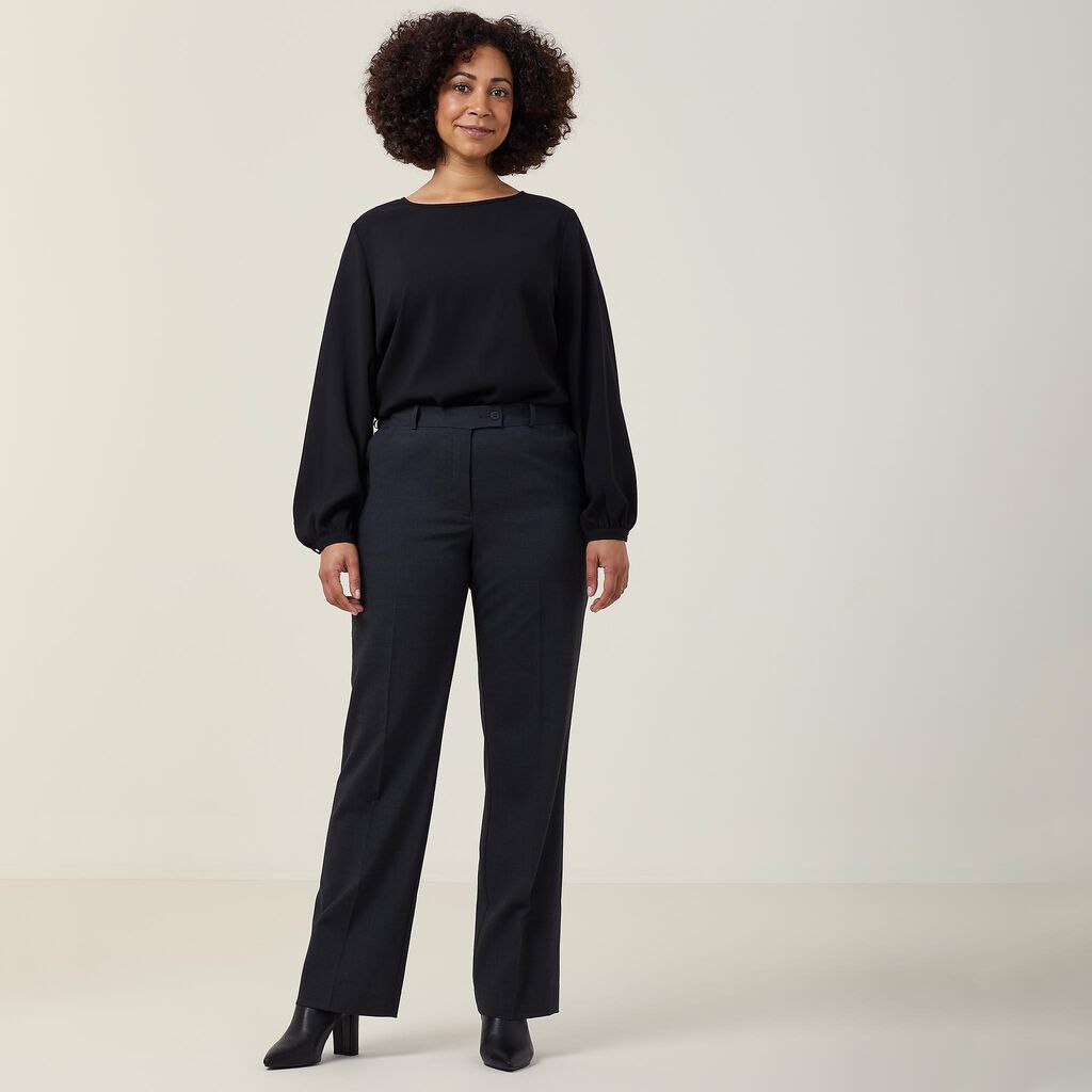 NNT - Heavy Stretch Georgette Long Sleeve Blouse (Black)