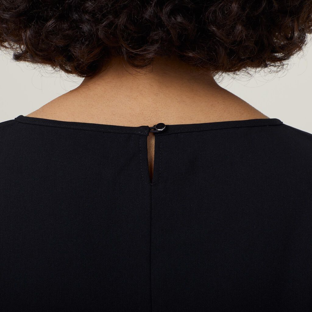 NNT - Heavy Stretch Georgette Long Sleeve Blouse (Black)