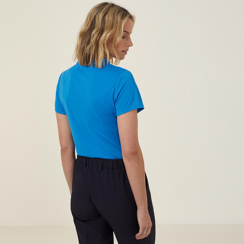 NNT - Matt Jersey Twist Neck Top (Cyan)