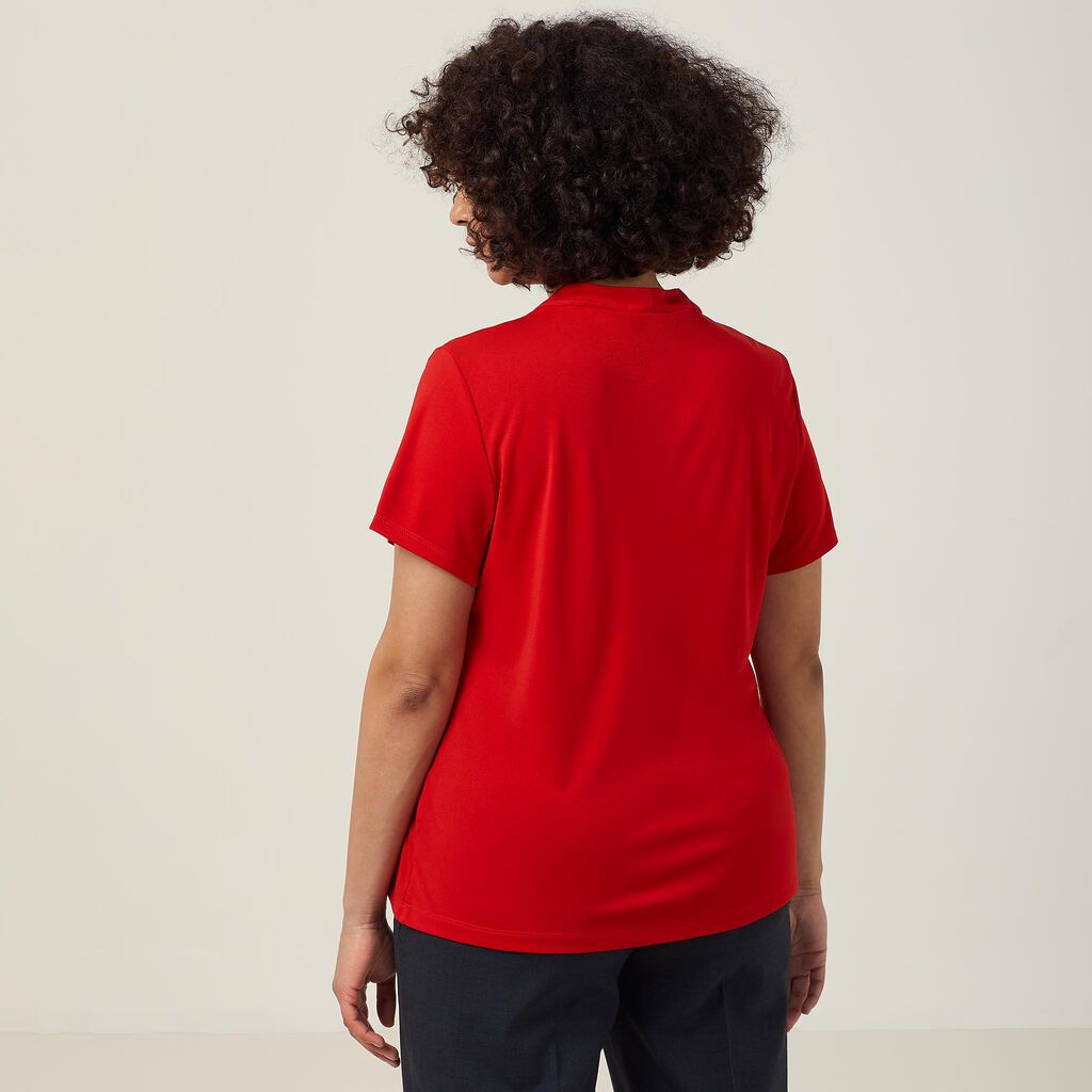 NNT - Matt Jersey Twist Neck Top (Red)