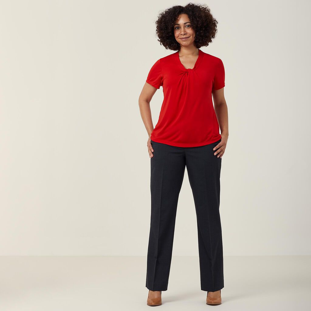 NNT - Matt Jersey Twist Neck Top (Red)