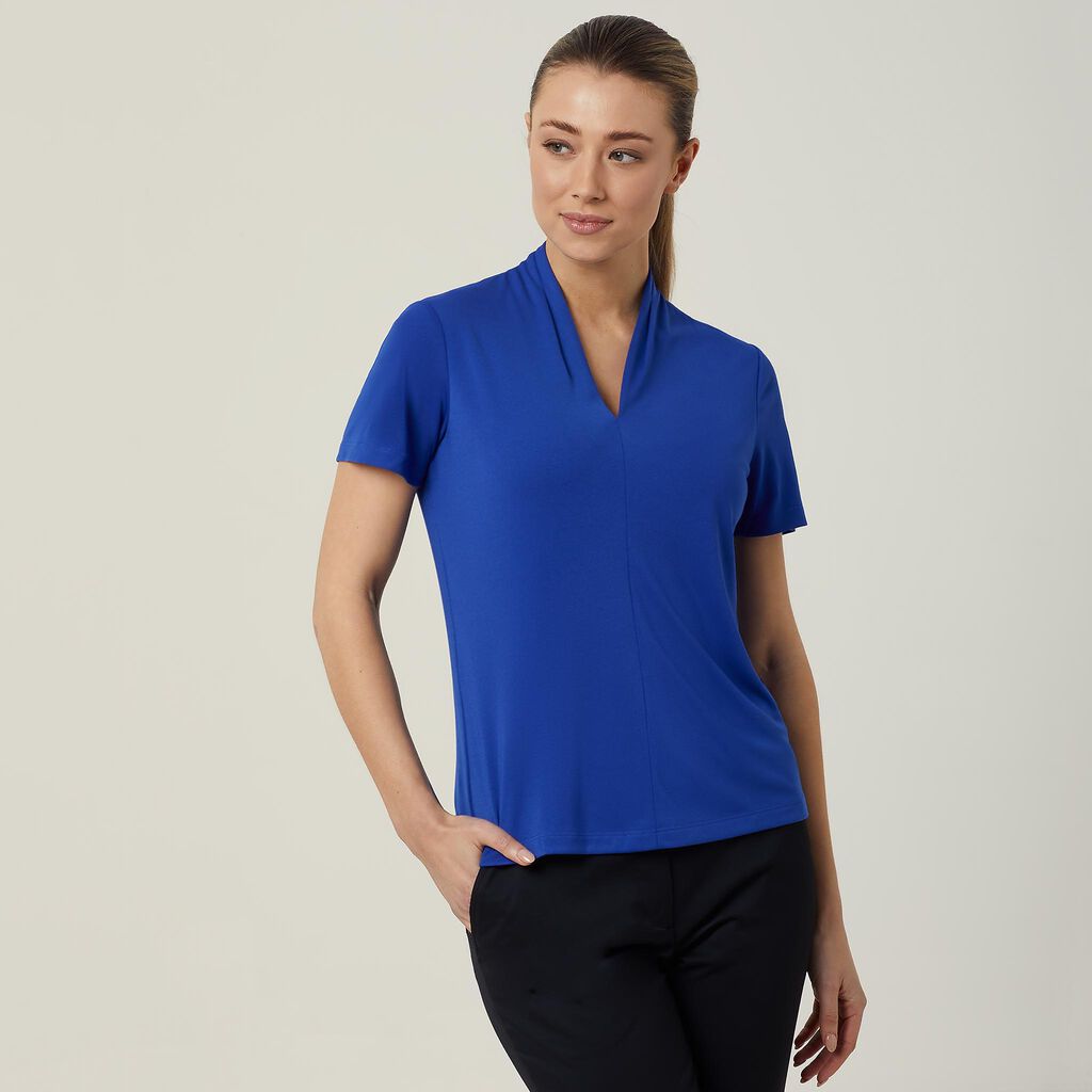 NNT - V Neck Jersey Top (Cobalt)