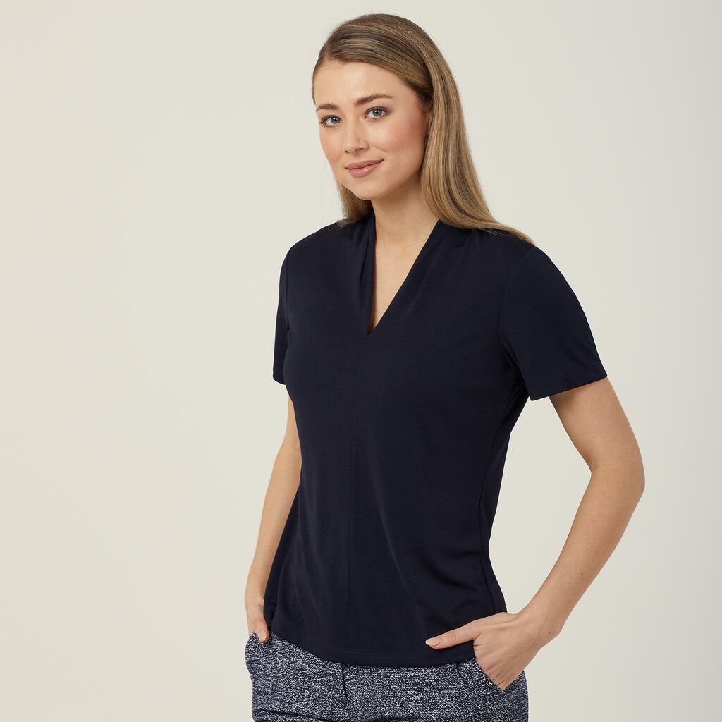 NNT - V Neck Jersey Top (Dark Navy)