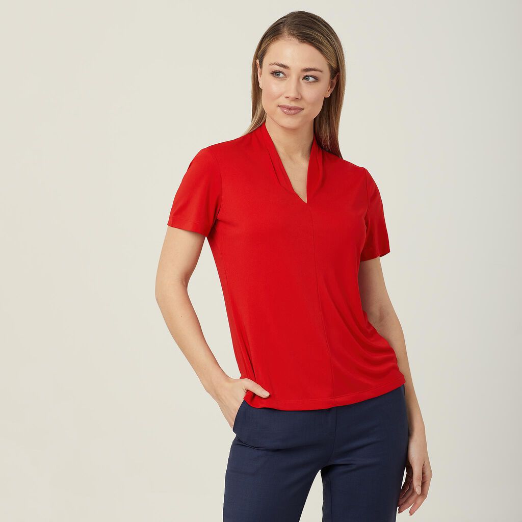 NNT - V Neck Jersey Top (Red)