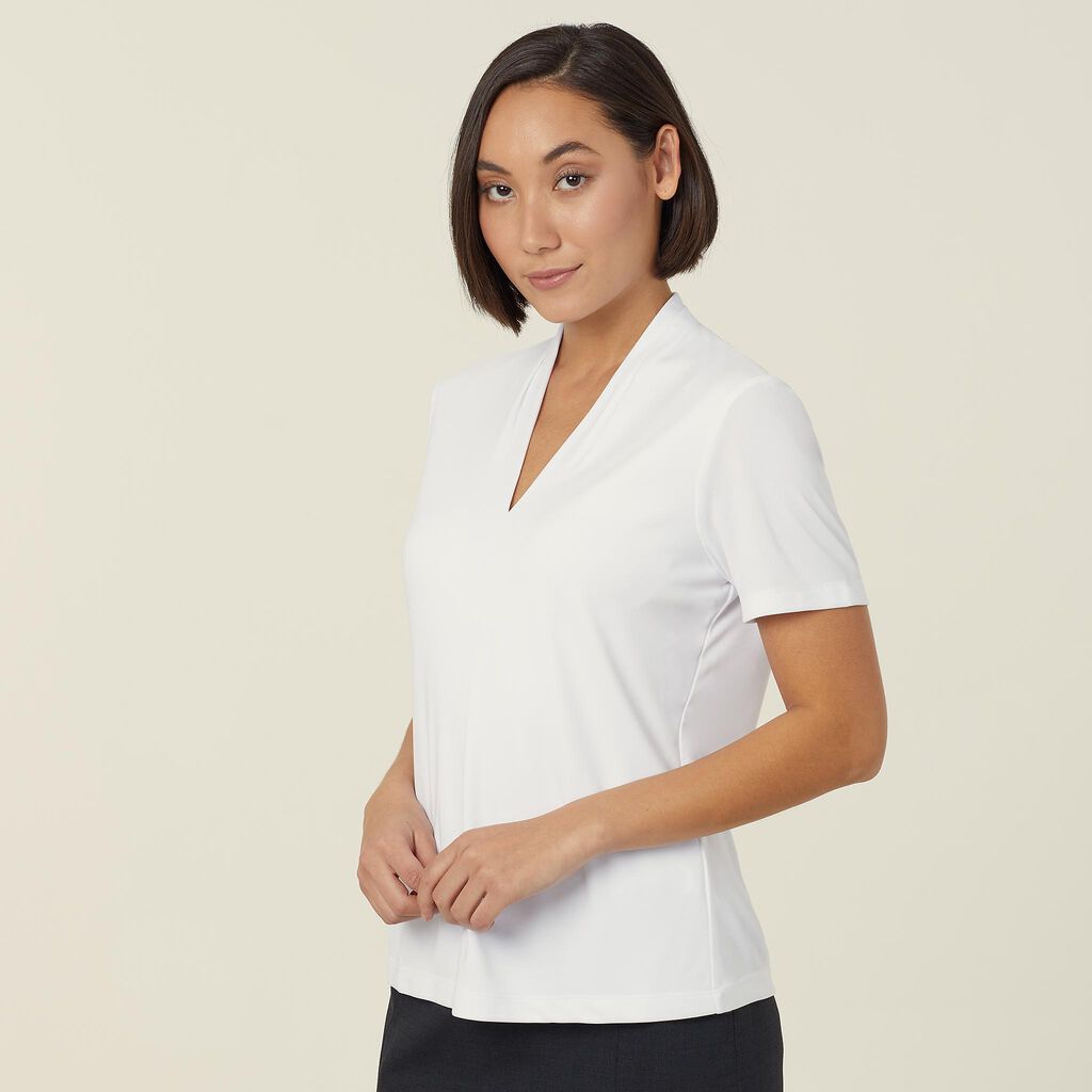 NNT - V Neck Jersey Top (White)