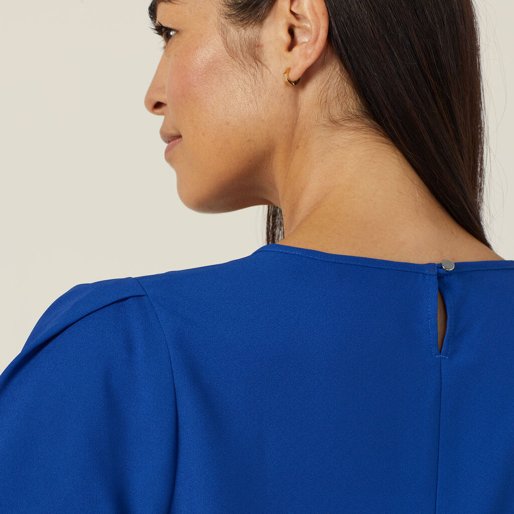 NNT - French Georgette 3/4 Sleeve Top (Cobalt)