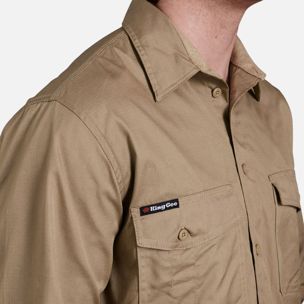 King Gee - Workcool 2 Lightweight Long Sleeve Shirt (Khaki)