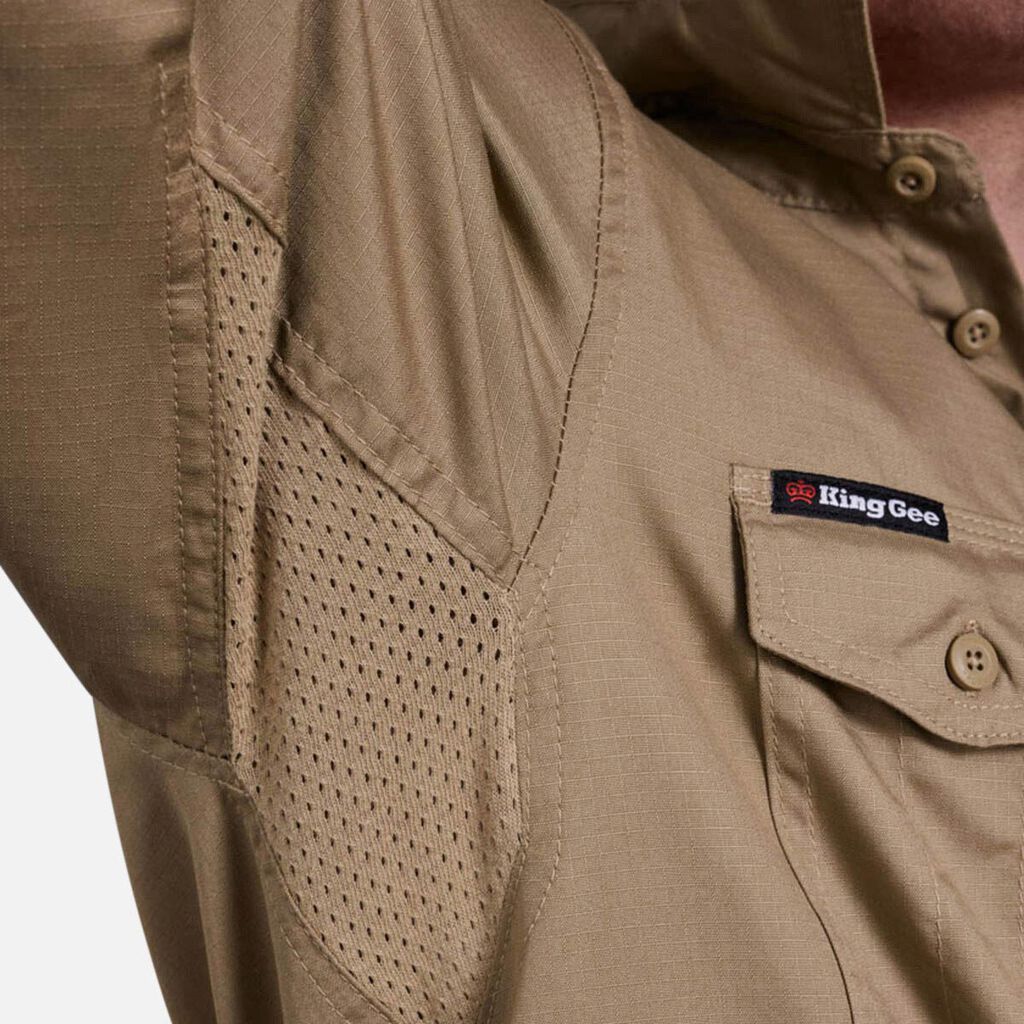 King Gee - Workcool 2 Lightweight Long Sleeve Shirt (Khaki)