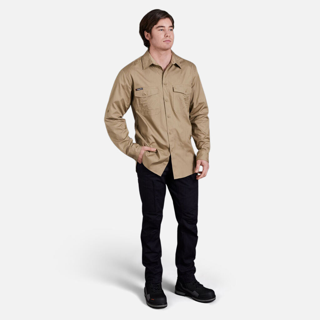 King Gee - Workcool 2 Lightweight Long Sleeve Shirt (Khaki)