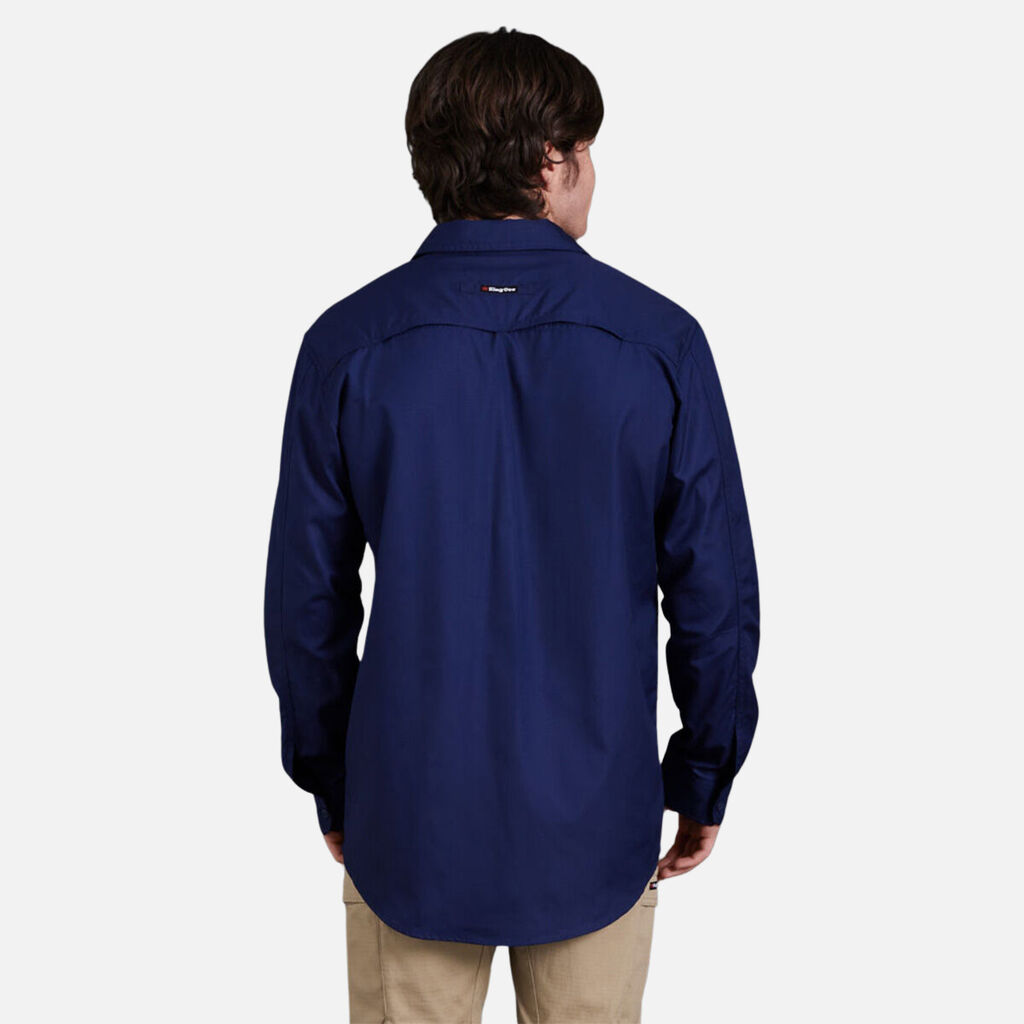 King Gee - Workcool 2 Lightweight Long Sleeve Shirt (Navy)
