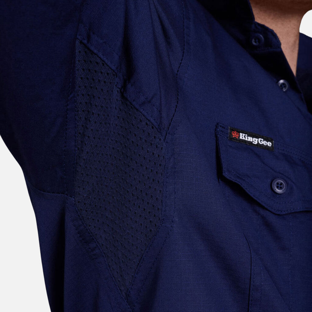 King Gee - Workcool 2 Lightweight Long Sleeve Shirt (Navy)