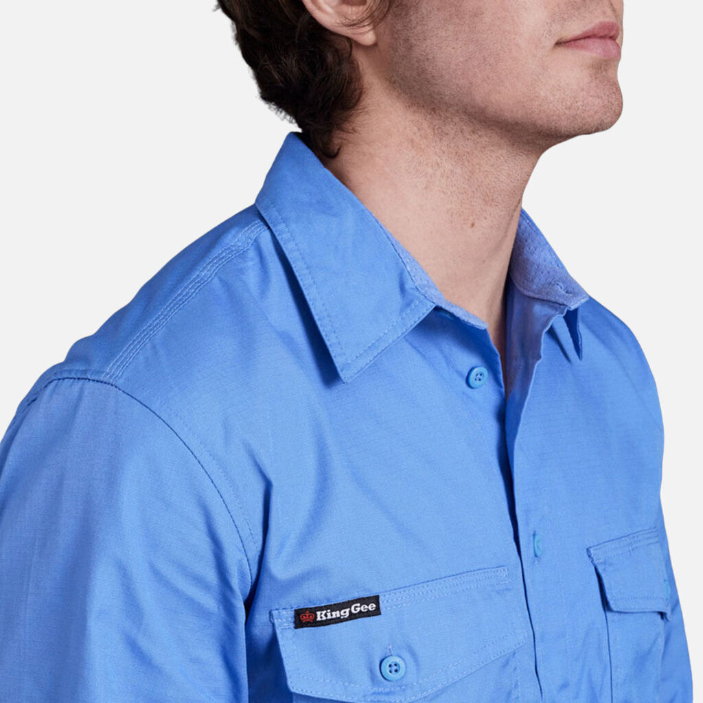 King Gee - Workcool 2 Lightweight Long Sleeve Shirt (Sky)