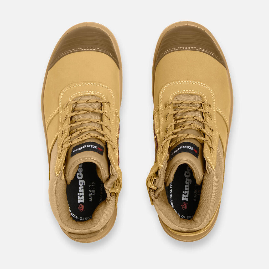 King Gee - Tradie Zip Safety Work Boot (Wheat)