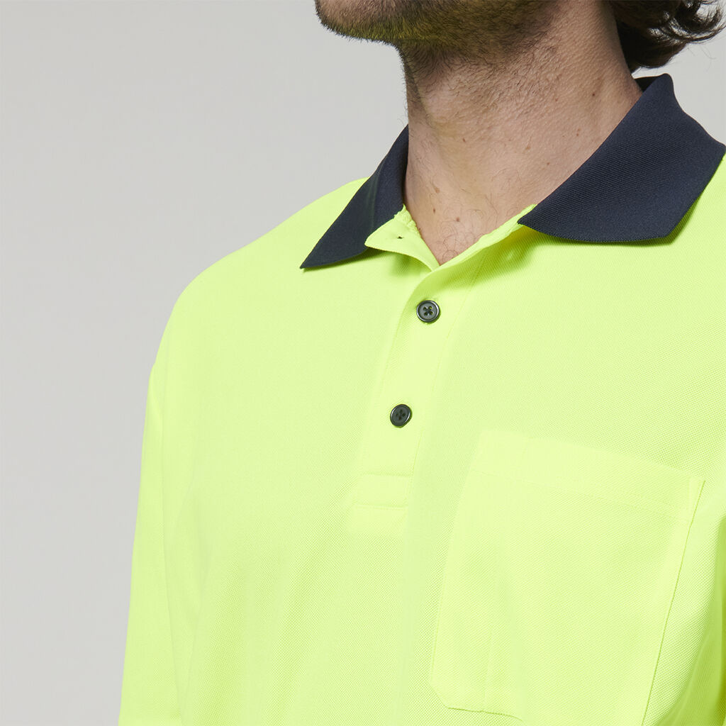 Hardyakka - Short Sleeve Hi-Vis Polo (Yellow/Navy)