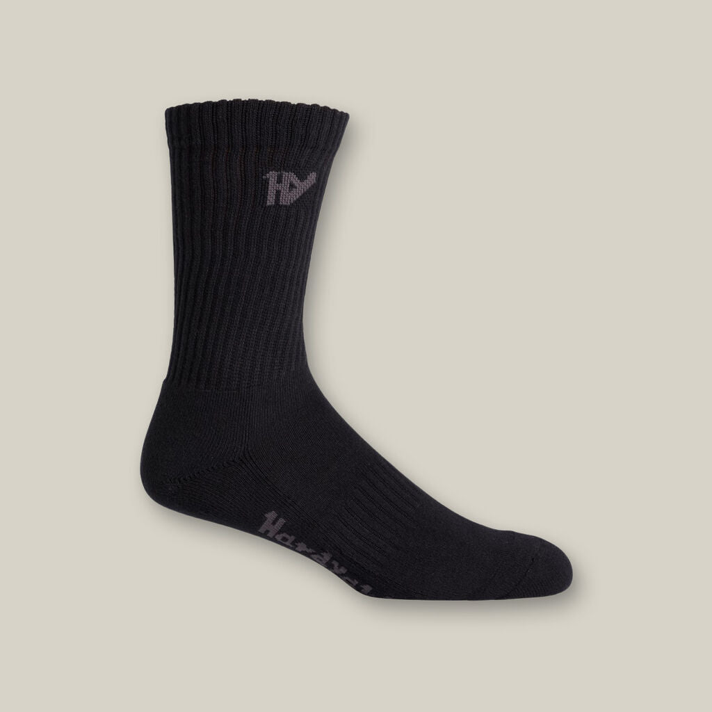 Hard Yakka - Crew Sock 5 Pack (Black)