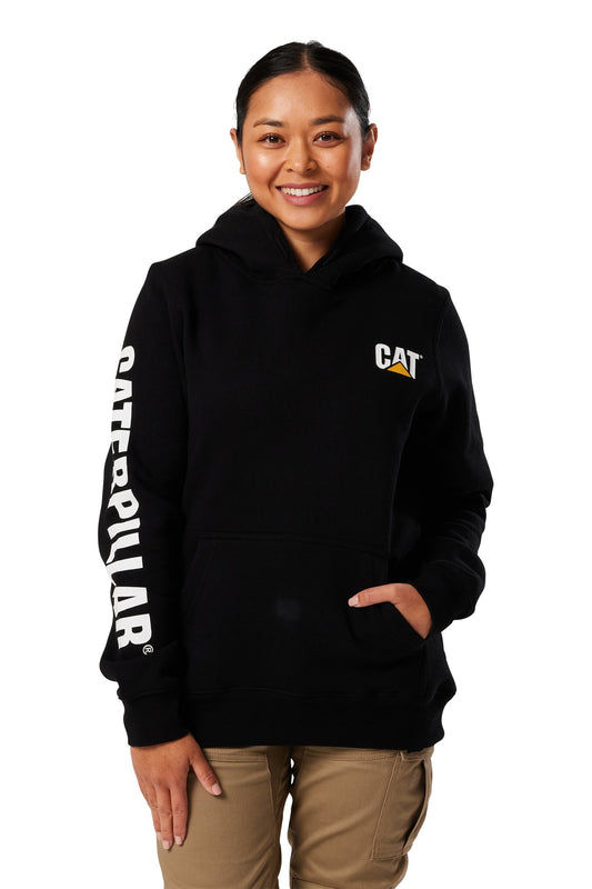 CAT - Womens Trademark Banner Pullover Hoodie (Black)